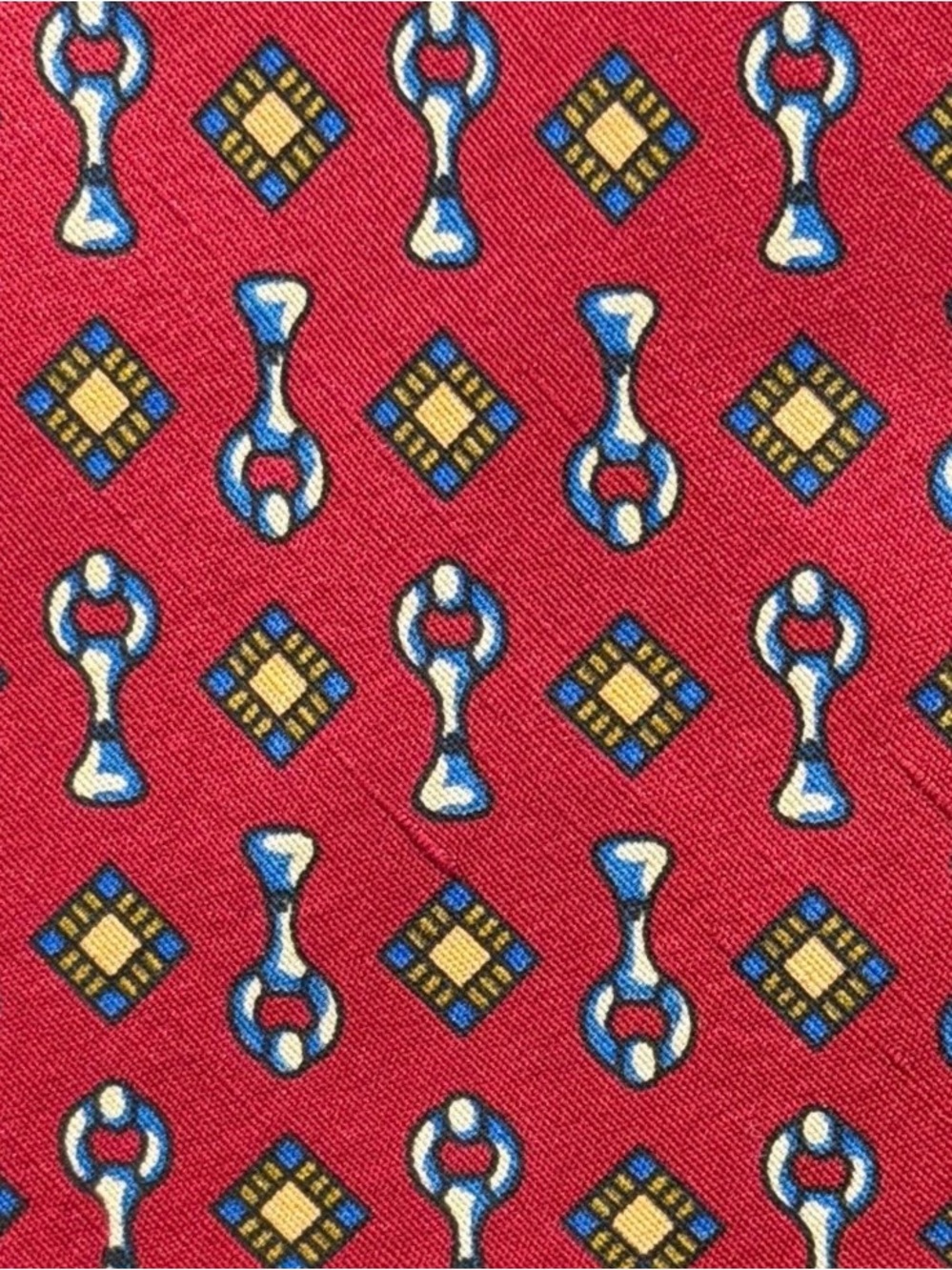 Botticelli Vintage Silk Tie - Equestrian Snaffle Bit